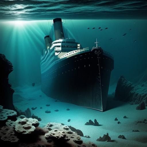Titanic Shipwreck Underwater: Ocean Floor