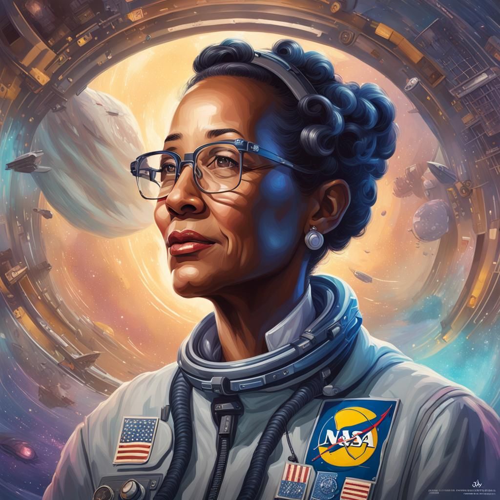 Katherine Johnson Portrait in Art Nouveau Style