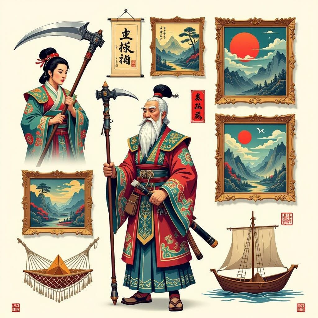 Surreal Gallery Wall with Eclectic Art Styles