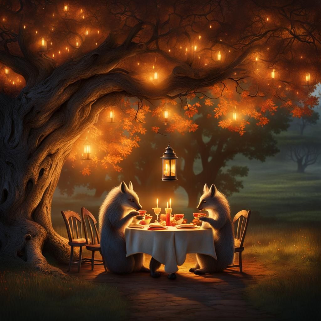 Romantic Candlelit Dinner in Fantastical Countryside