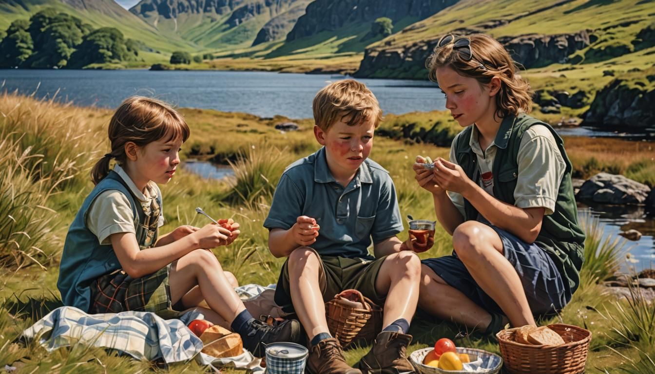 Scottish Highlands Picnic on a Sunny Day