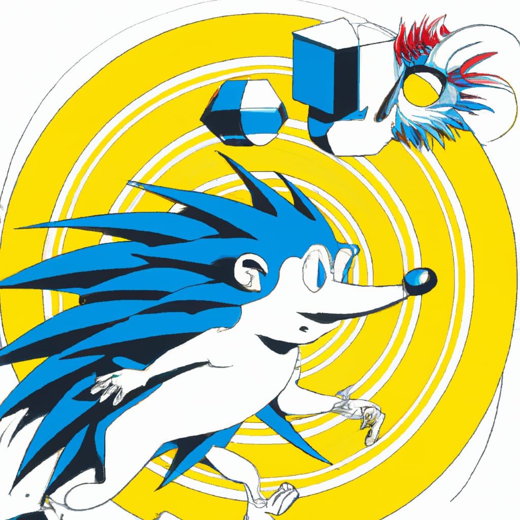 Sonic the Hedgehog in Surreal Retrofuturism