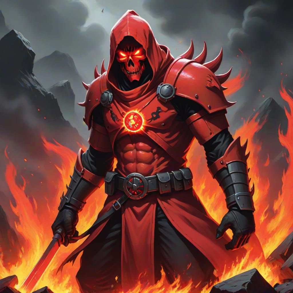 Grimdark Scene in Fire Red