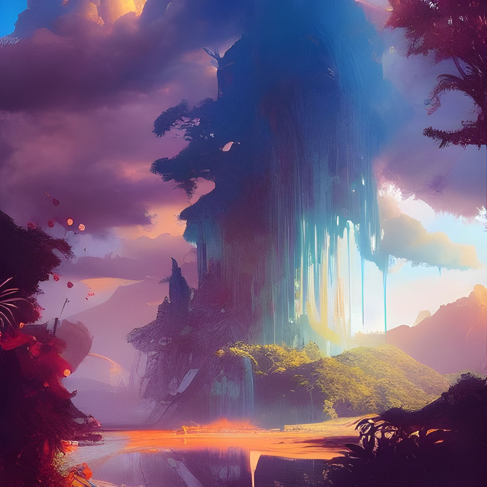 El Dorado: Detailed Oil Painting of Fantasy Landscape