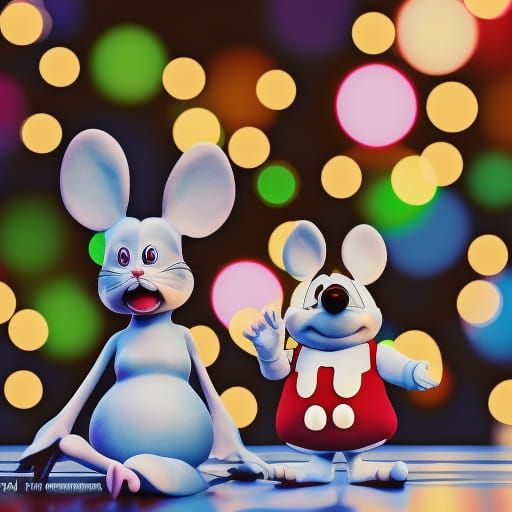 Festive Christmas Bunnies in 3D Digital Art