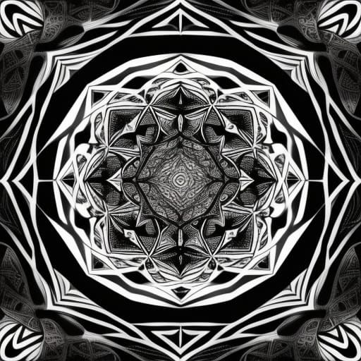 Intricate Black and White Mandala Design