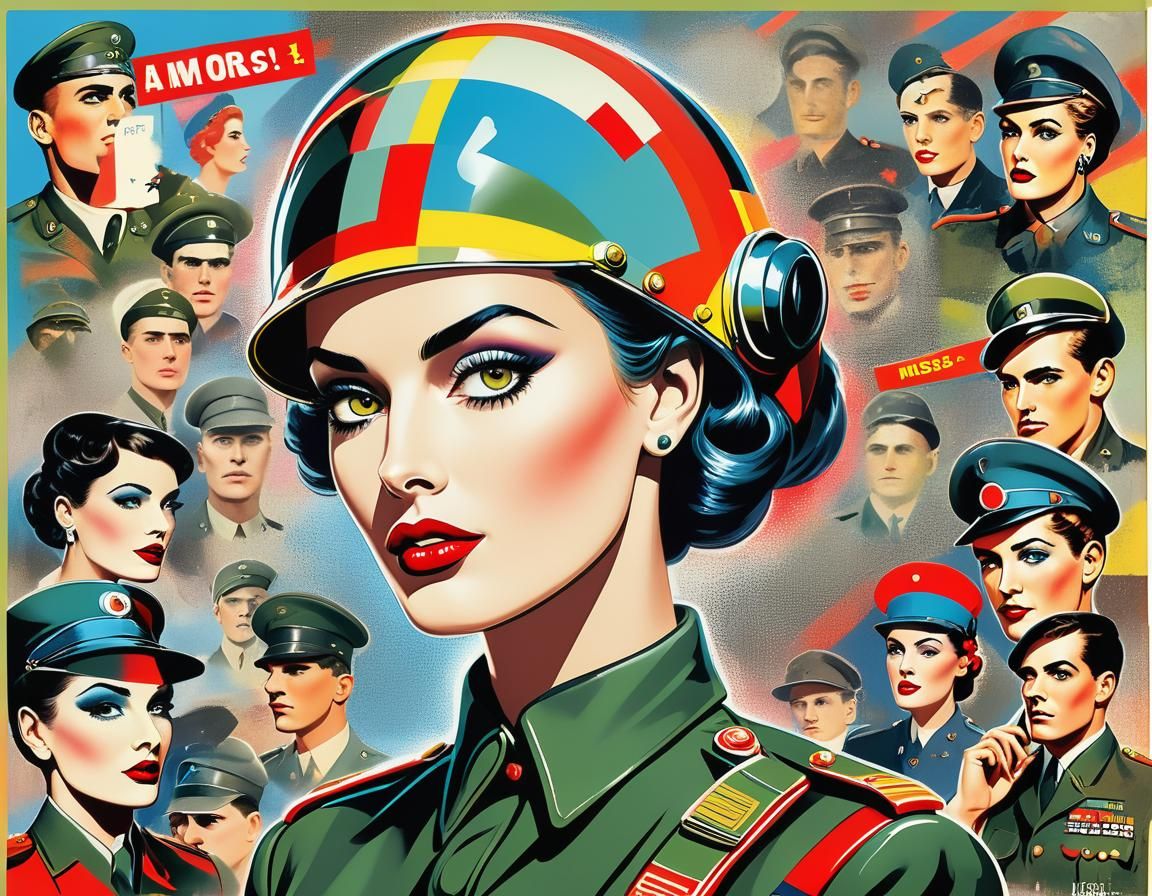 Neo-Bauhaus Propaganda Pop Art of Miss Amore Visage