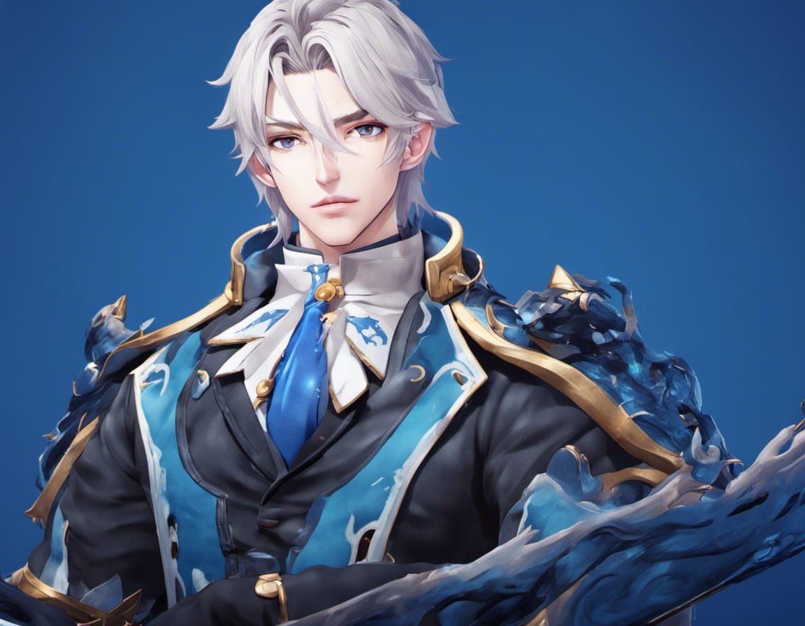 Neuvillette from Genshin Impact: Hyperrealistic Full Body Im...