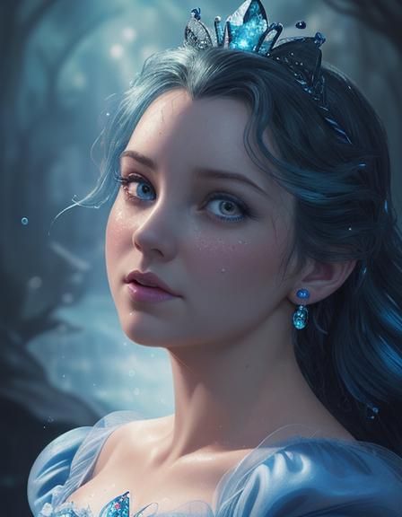Dark Disney Cinderella with Water Drops