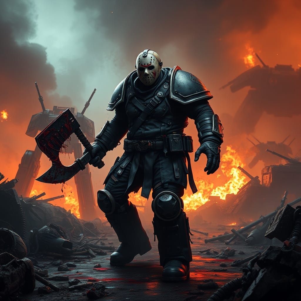 Jason Voorhees as Chaos Warlord in Warhammer 40K