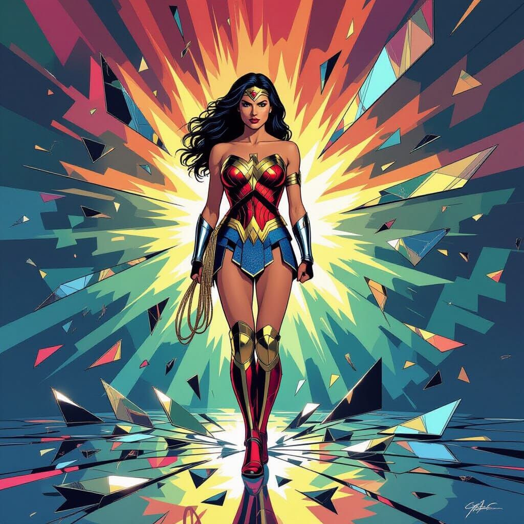 Wonder Woman in Shattered Mirror, Comic Book Art