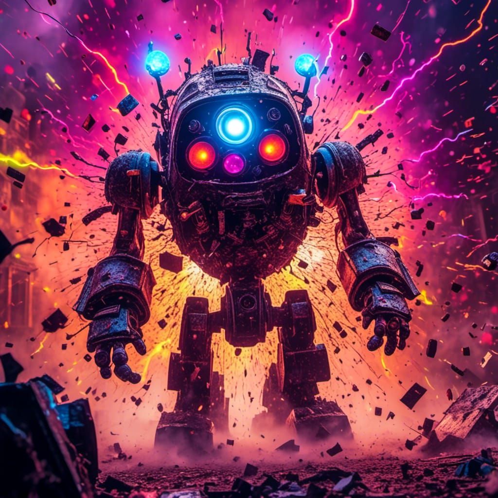 Furious Robot Toddler Charges Forward in Hyper-Realism