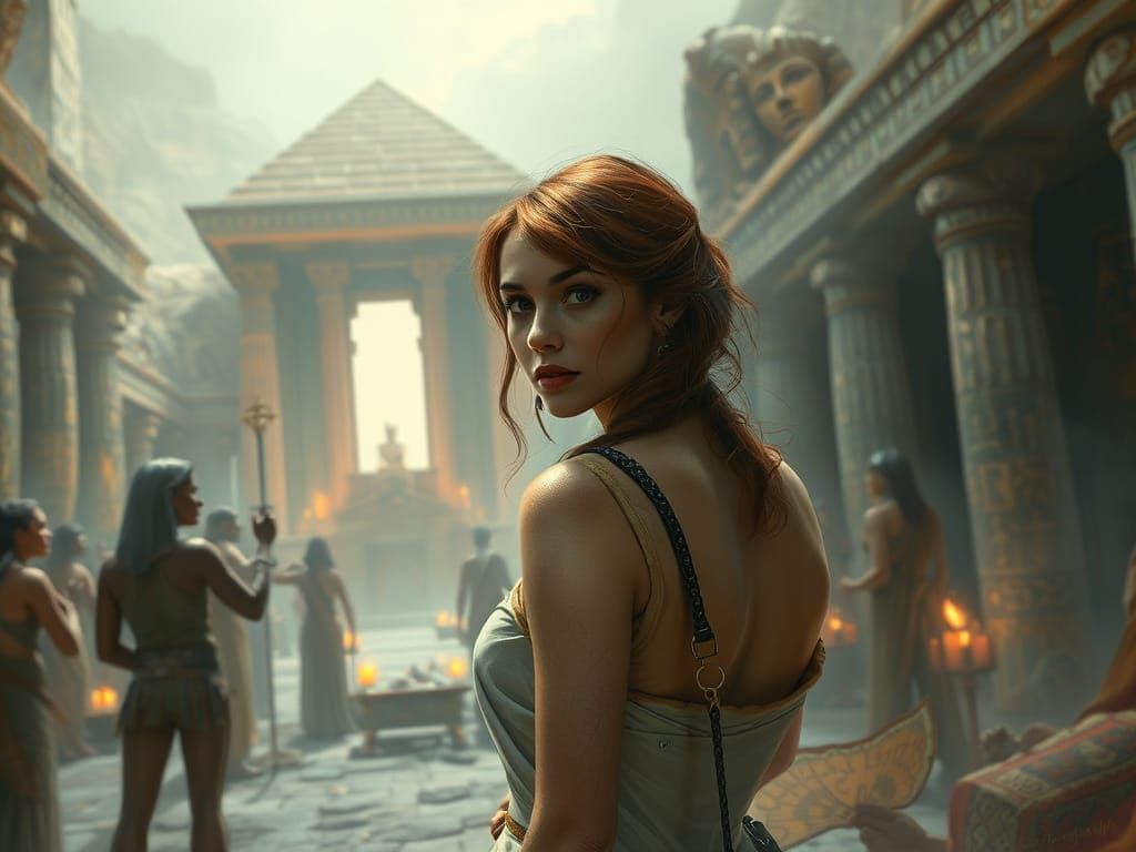 Ancient Egyptian Religious Ritual in Digital Painting