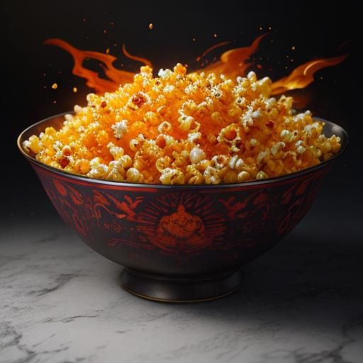 Spicy Habanero Popcorn: Detailed Matte Painting