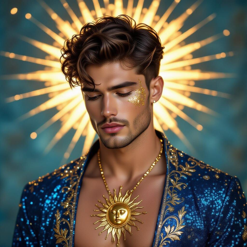 Golden Adorned Man in Baroque Fantasy Style