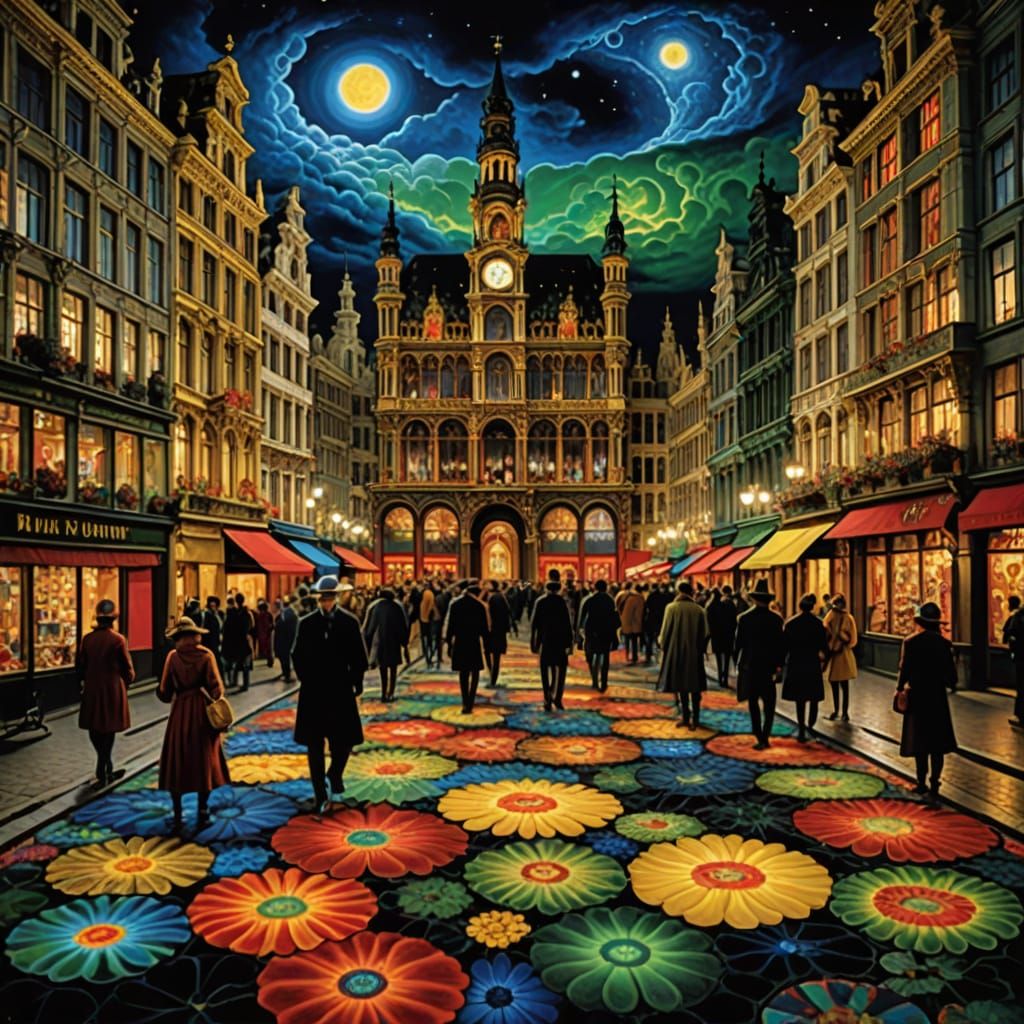 Surreal Hyperrealistic Gran Place in Brussels