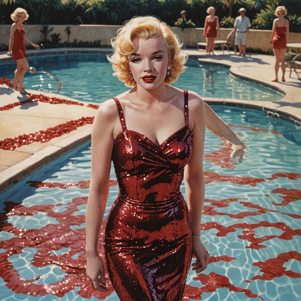 Marilyn Monroe in Sequins, Illustrative Portrait