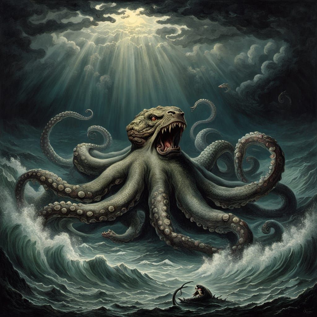 Mythical Sea Monster Emerges from Dark Depths in a Horror-In...