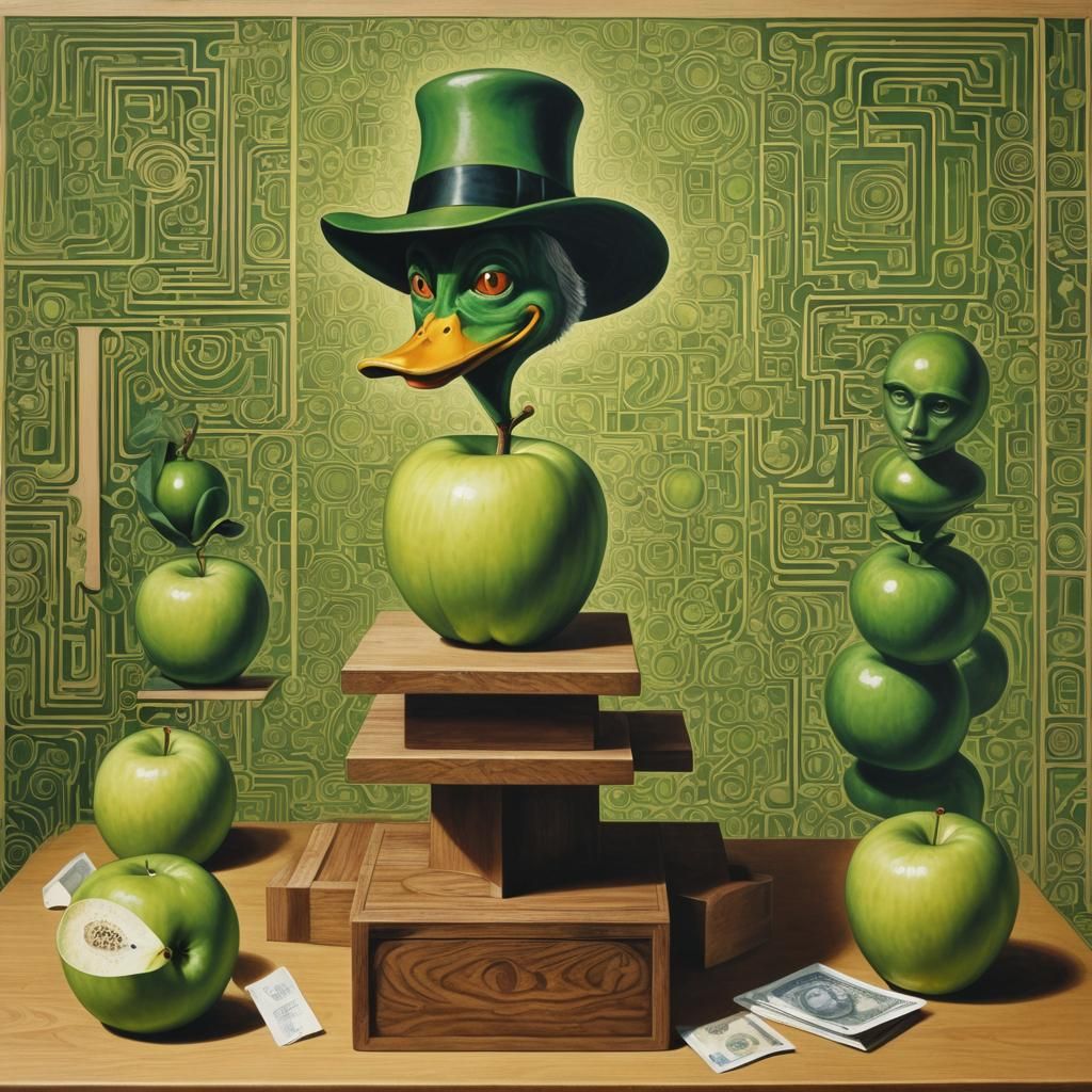 Surreal Lithograph: Metatron Cube, Animal Totem, Labyrinth