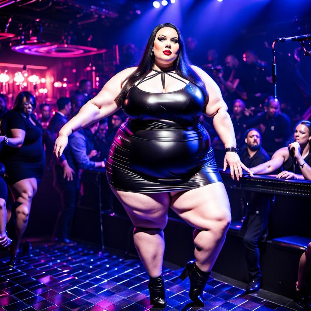 Plus Size Woman Dancing in Nightclub