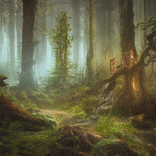 Mystical Forest Elves with Glowing Runes