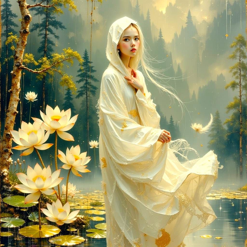 Surreal Lady of the Lake in Enchanting Faery Art