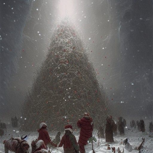 Sinister Gingerbread Man in Snowy Landscape