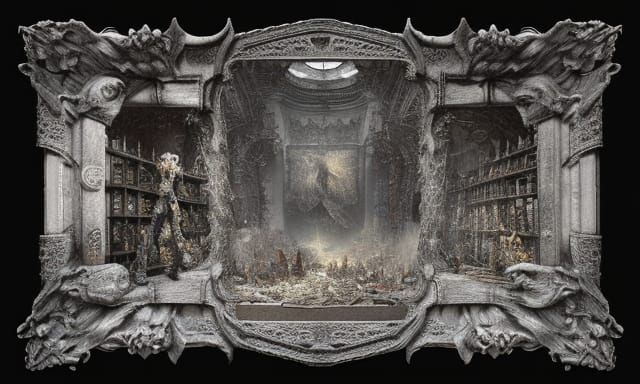 Mixed Media Assemblage in Style of Gustave Doré