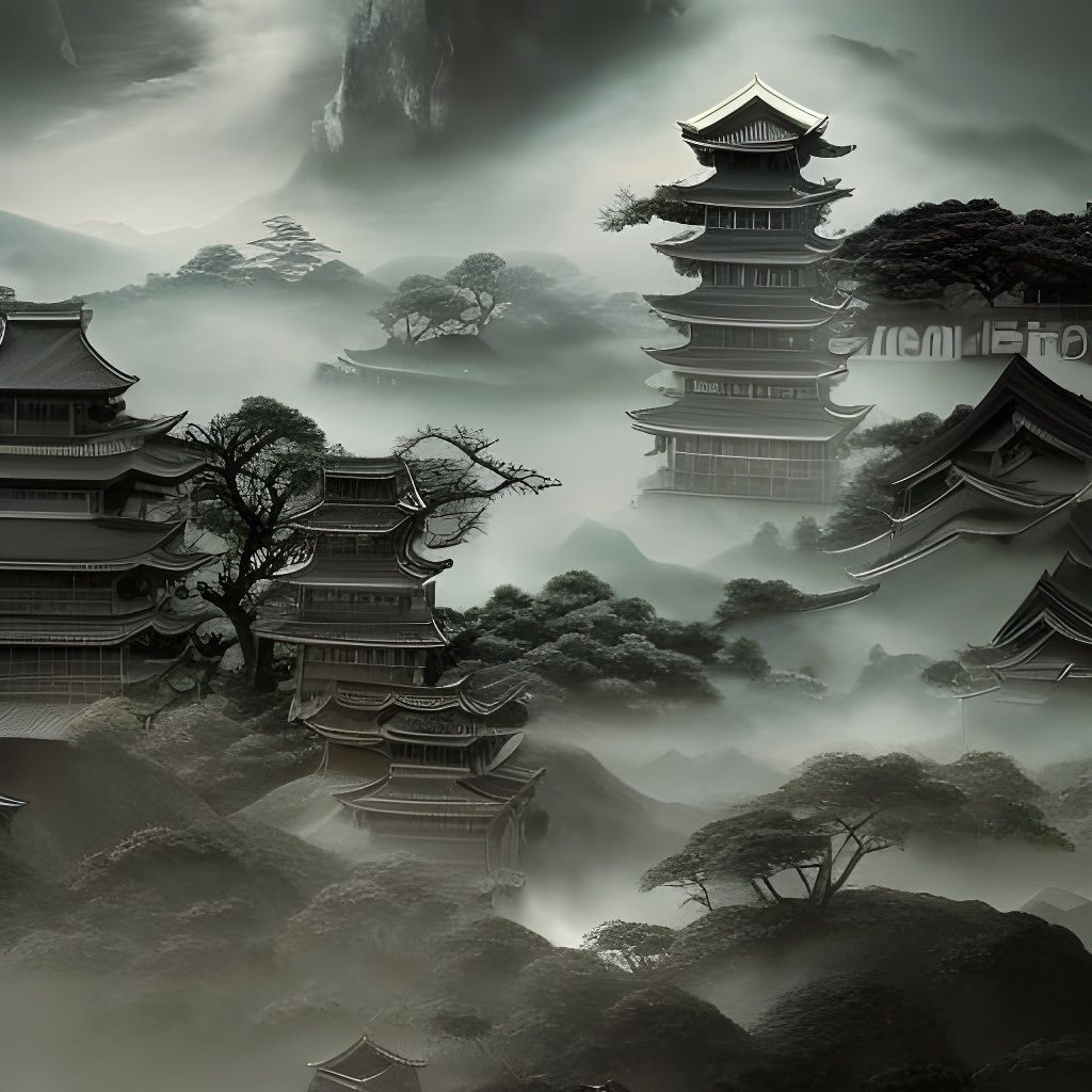 Epic Japanese Dragon in Digital Matte Painting