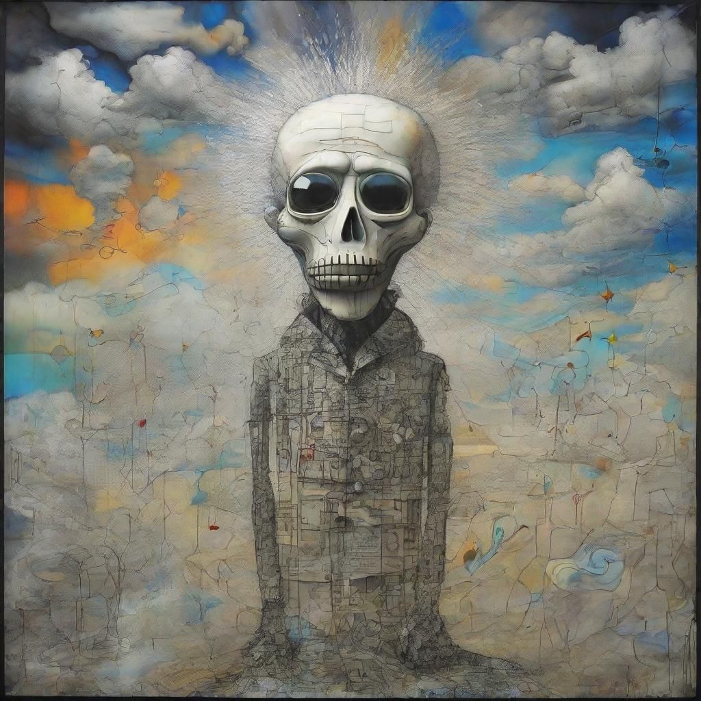 Surreal Cloud Man in Expressionist Style