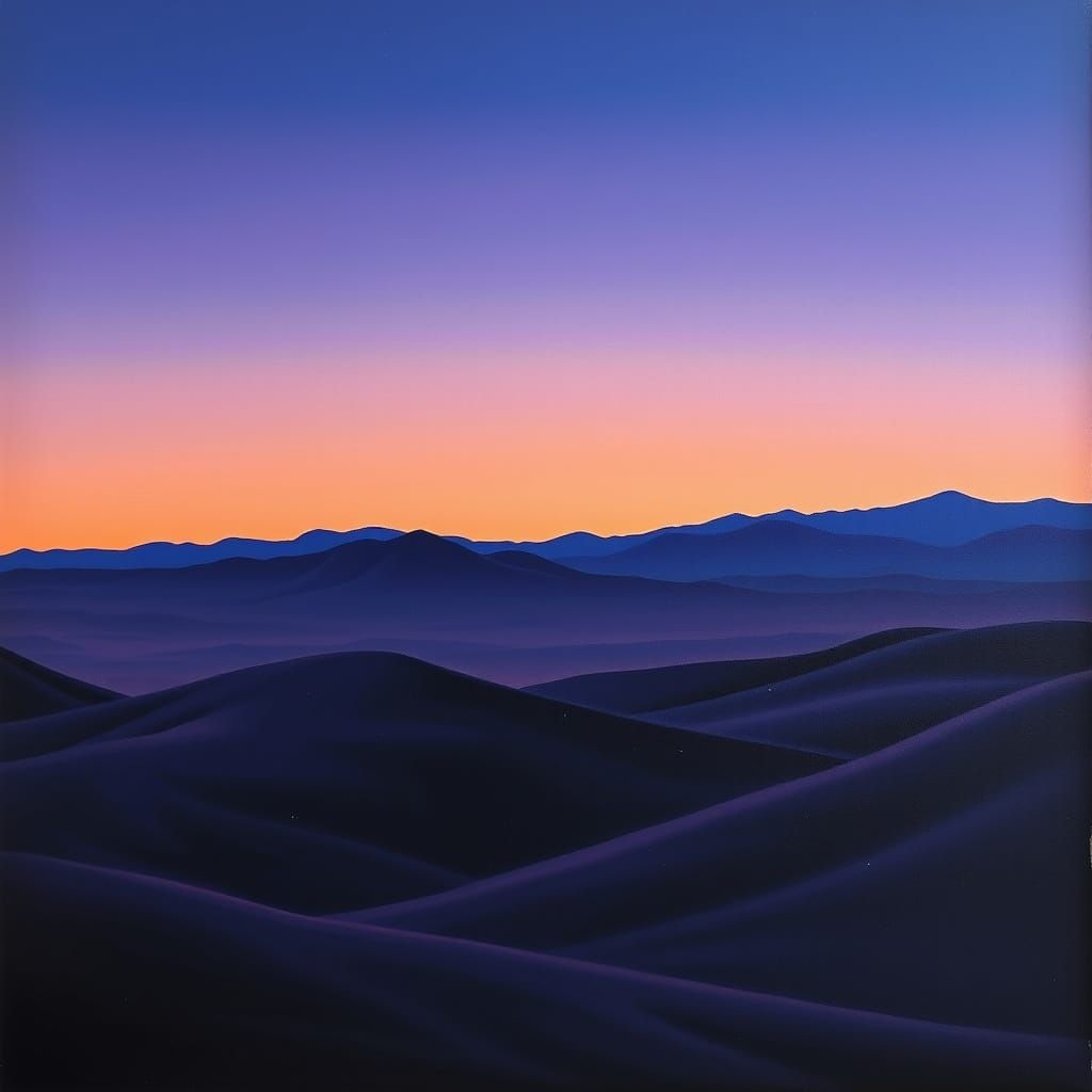 Serene Twilight Landscape in Bold Oil Painting Style