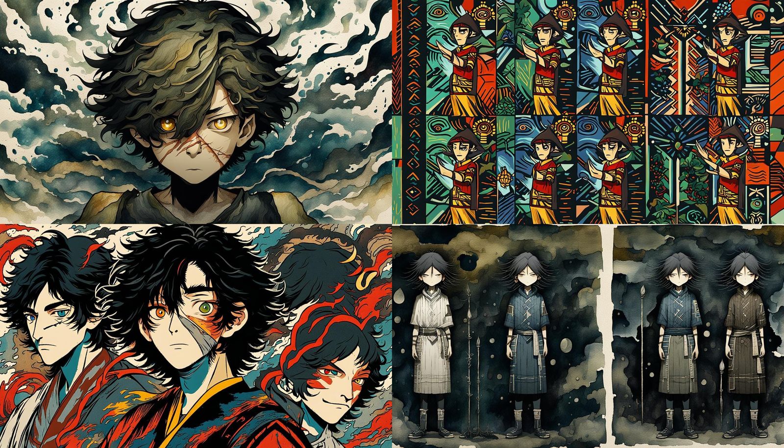 Native American Youth Portrait in Ghibli Style