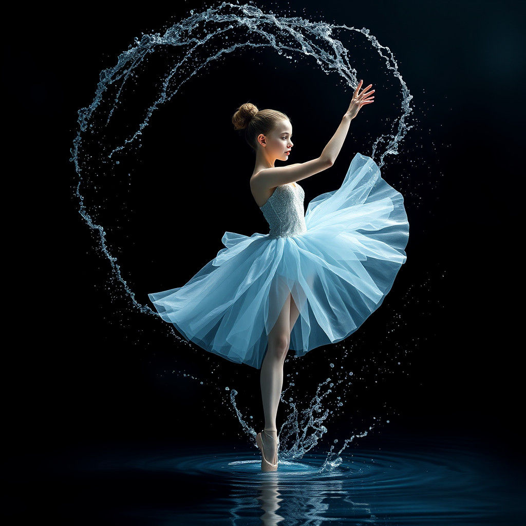 Enchanting Ballerina Dances in Crystal Clear Water