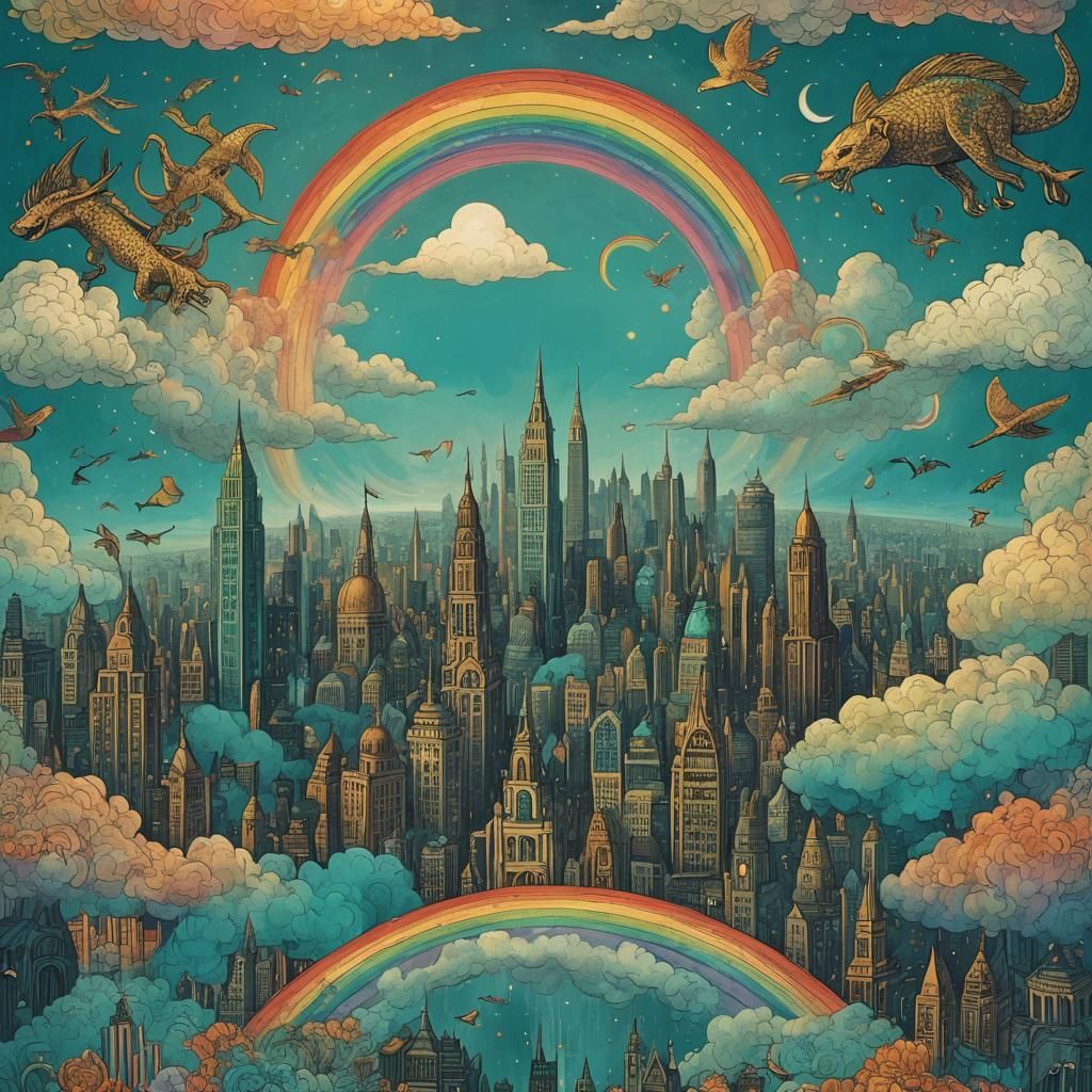 Surreal Sky Panther Embodies Time and Destiny