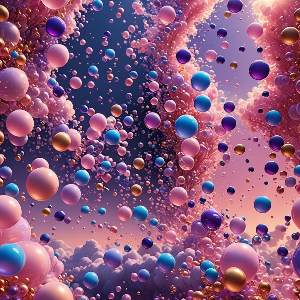 Radiant 3D Bubbles Ascending to Heaven