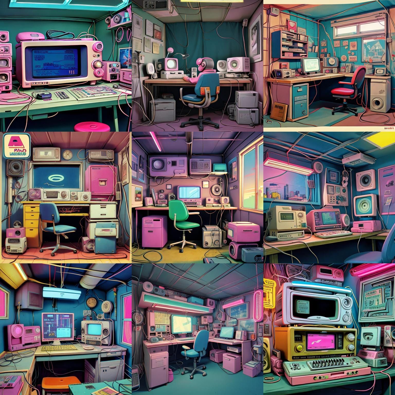 Ham Radio QSL Card in Synthwave Neon Style