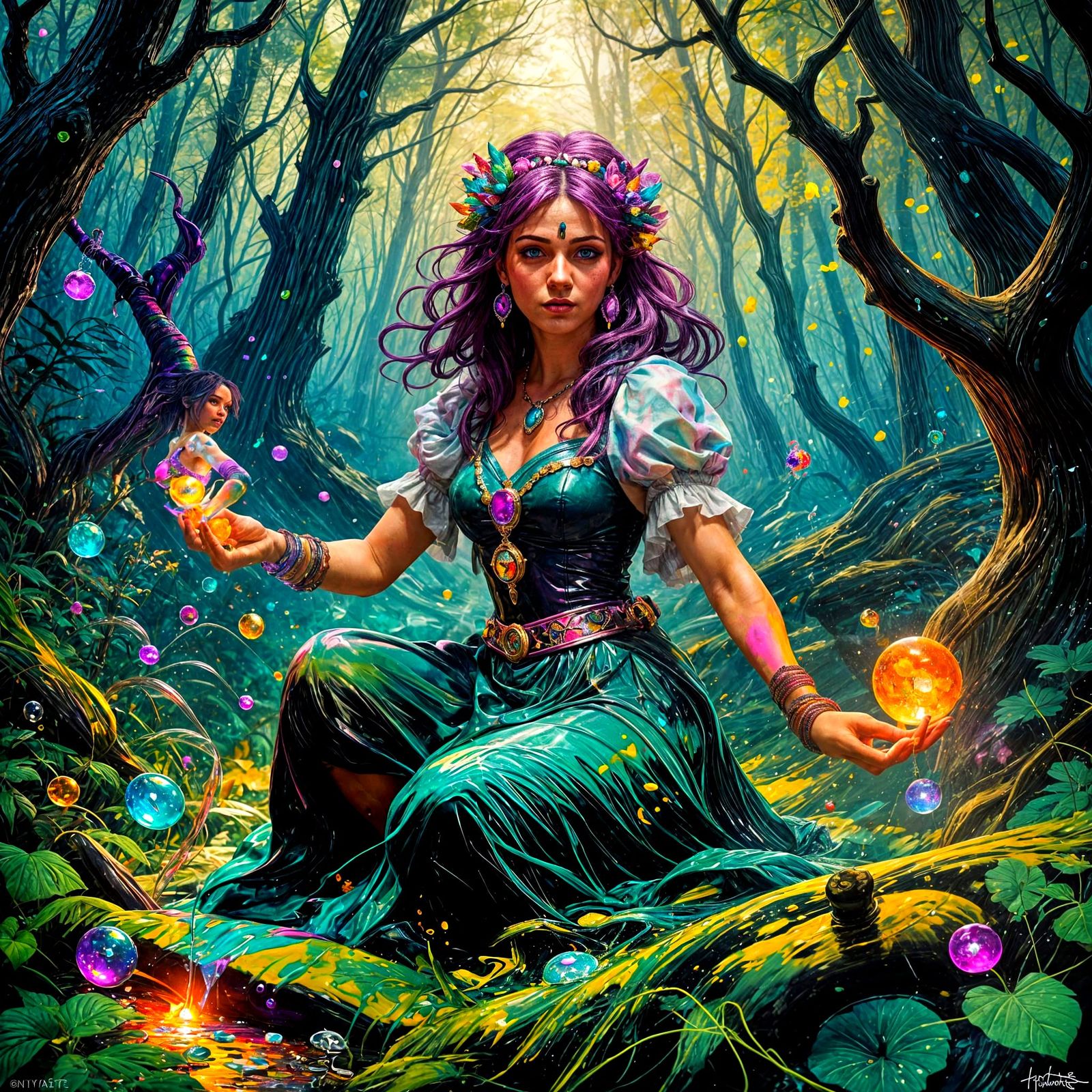 Nymphadora Tonks Gem Collection in Graffiti Art Style