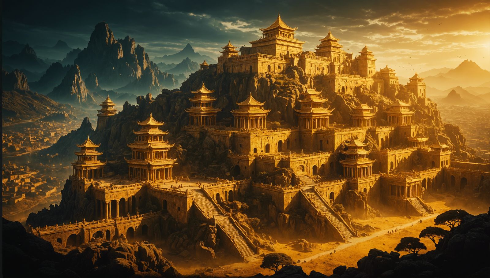 Golden Ancient City in Fantasy Film Style