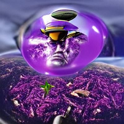 Alien Commander Crushes Purple Planet with Psychic Power