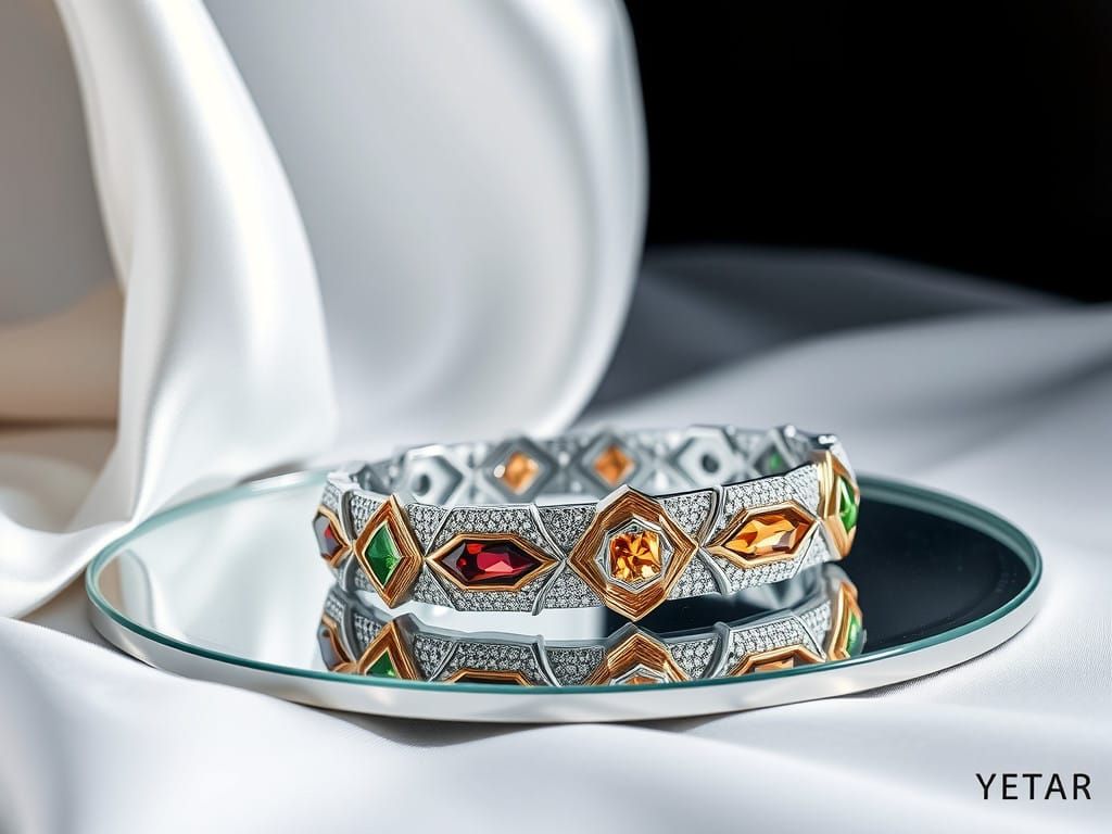 Luxury Futuristic Milanese Weave Bracelet in Sterling Silver...