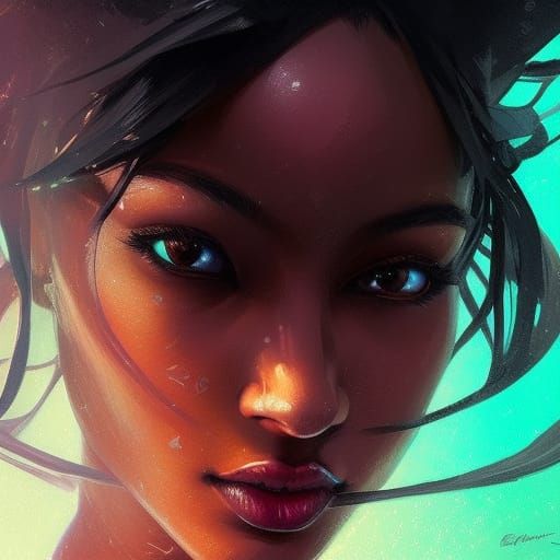 Black Bunny Portrait in Hyperdetailed Style