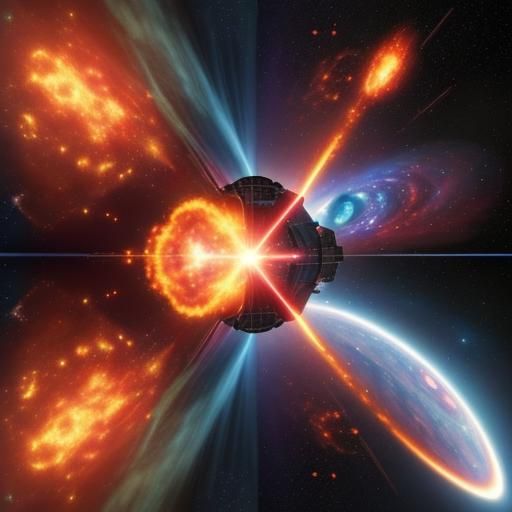 Spacecraft Cockpit View of Supernova Battle