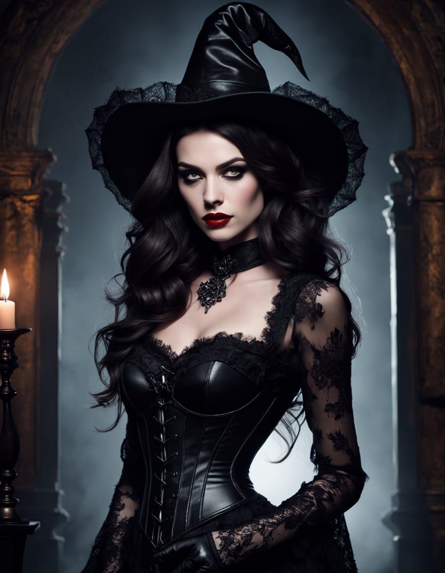 Gothic Witch in Moonlight