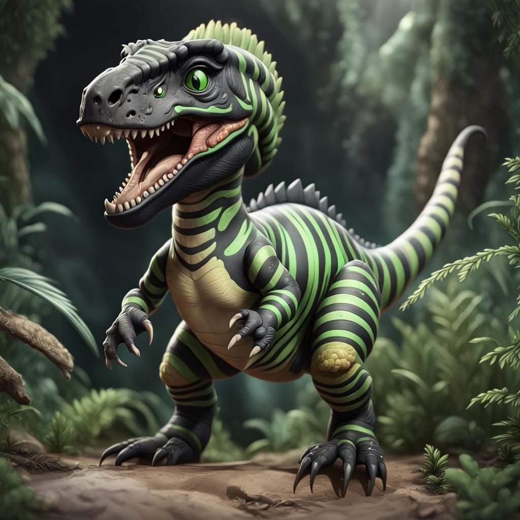 Chibi Allosaurus in Detailed Fantasy Style