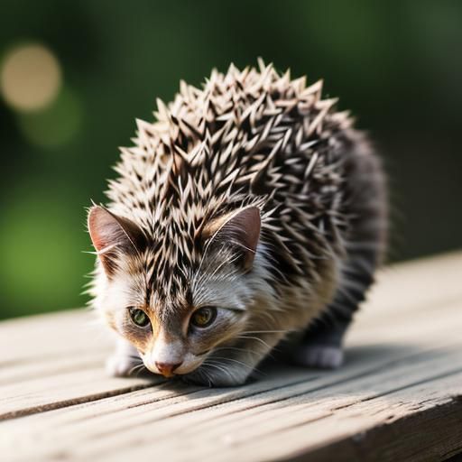 Cat Hedgehog Hybrid in Professional Photography Style