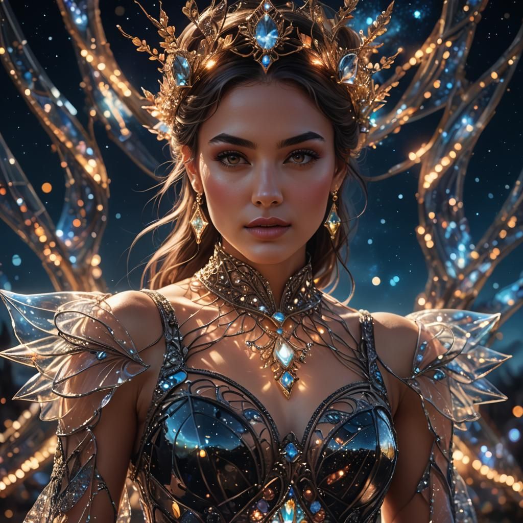 Woman in Glass Dress: Fantasy Concept Art
