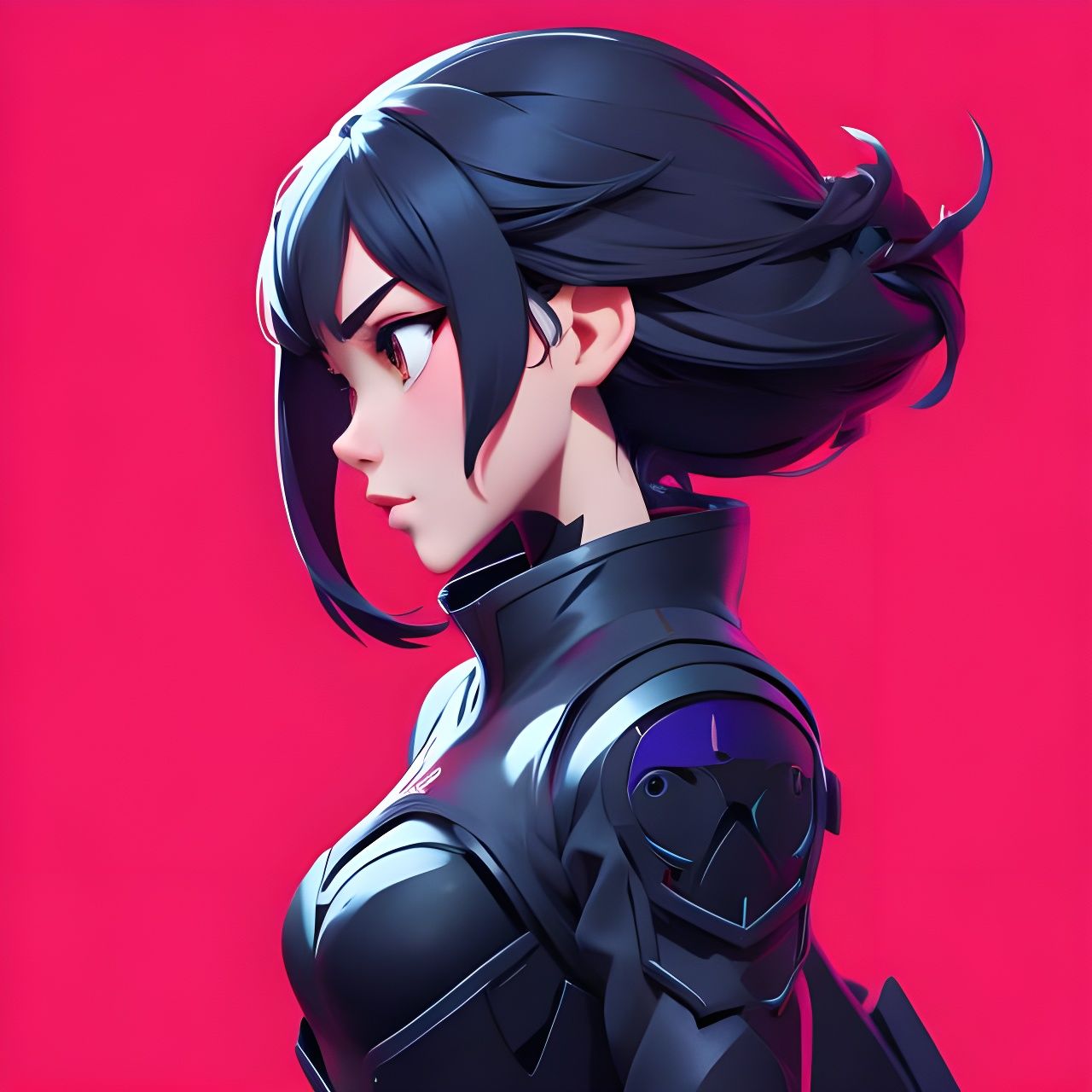 Minimalist Vector Art Portrait with Cel-Shading