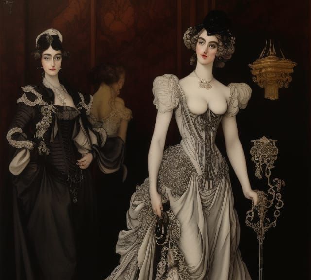 18th century aristocratic lady and maid