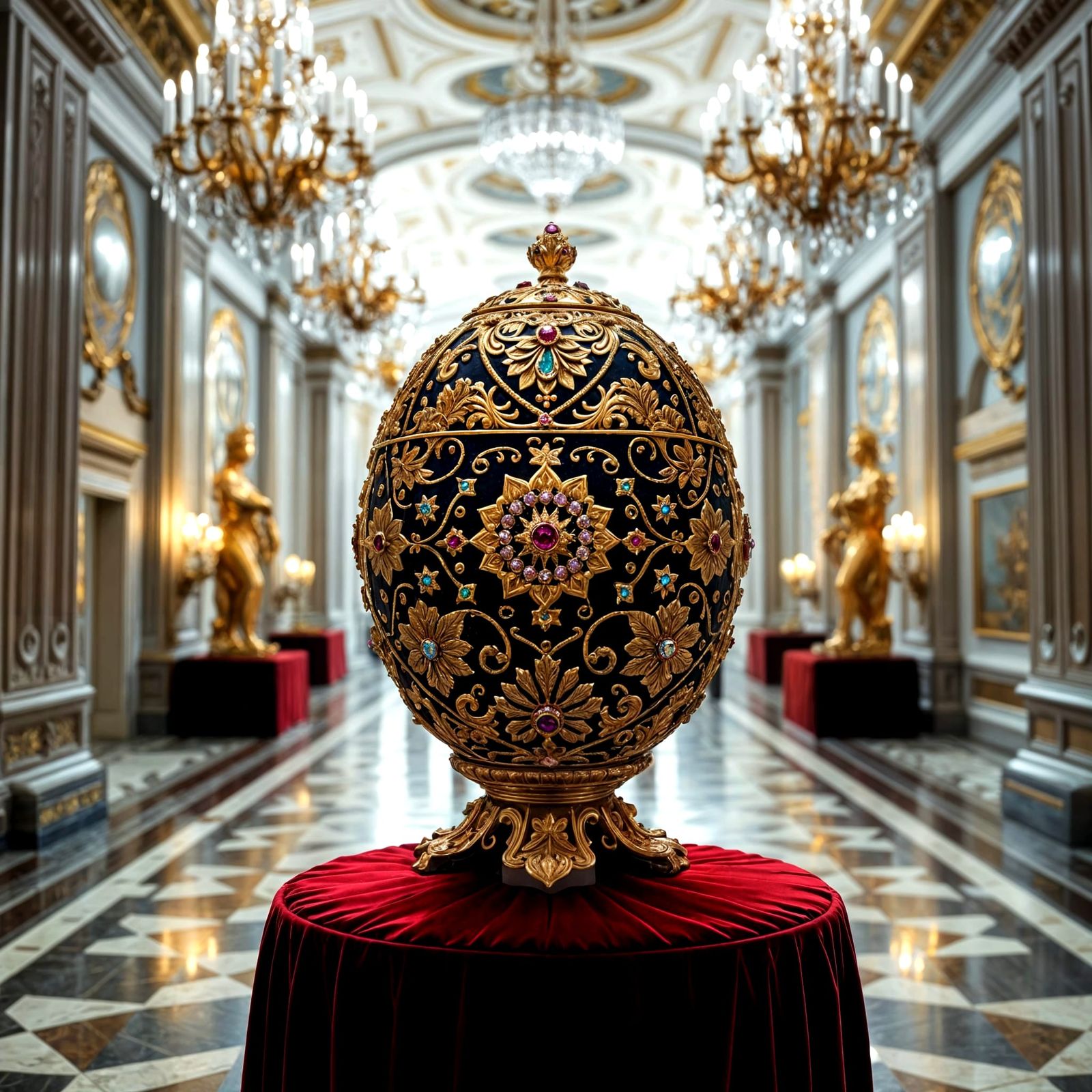 Faberge Egg Masterpiece in Exhibition Hall