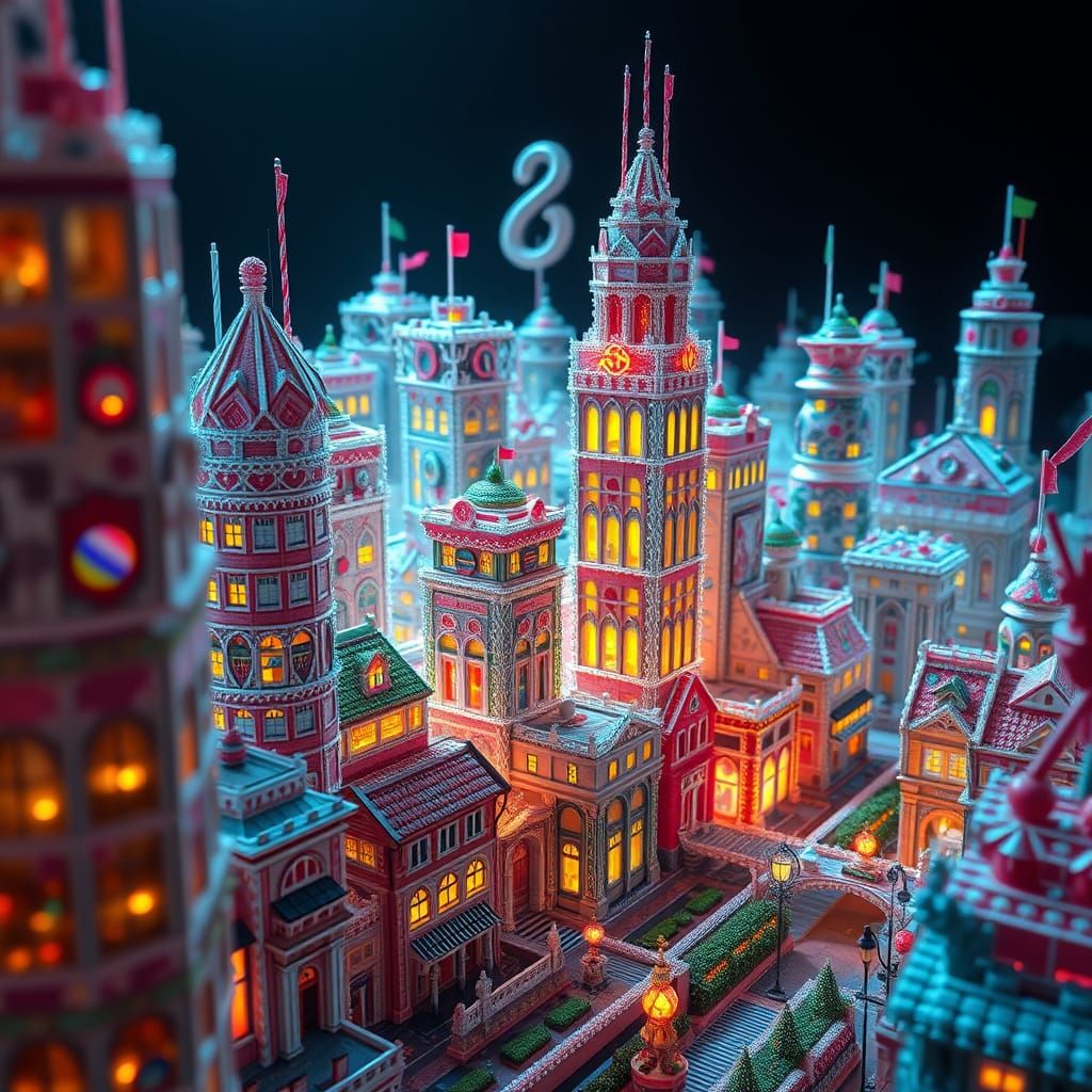 Cyber City Made of Boiled Sweets: Hyperrealistic HDR